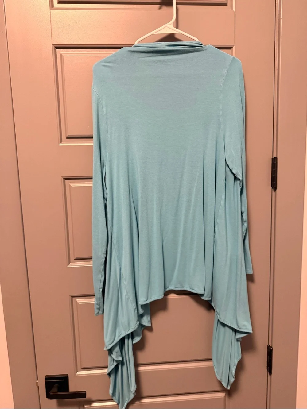 J. Jill Wear-ever Collection Turquoise Draped Open-Front Cardigan Sweater LARGE